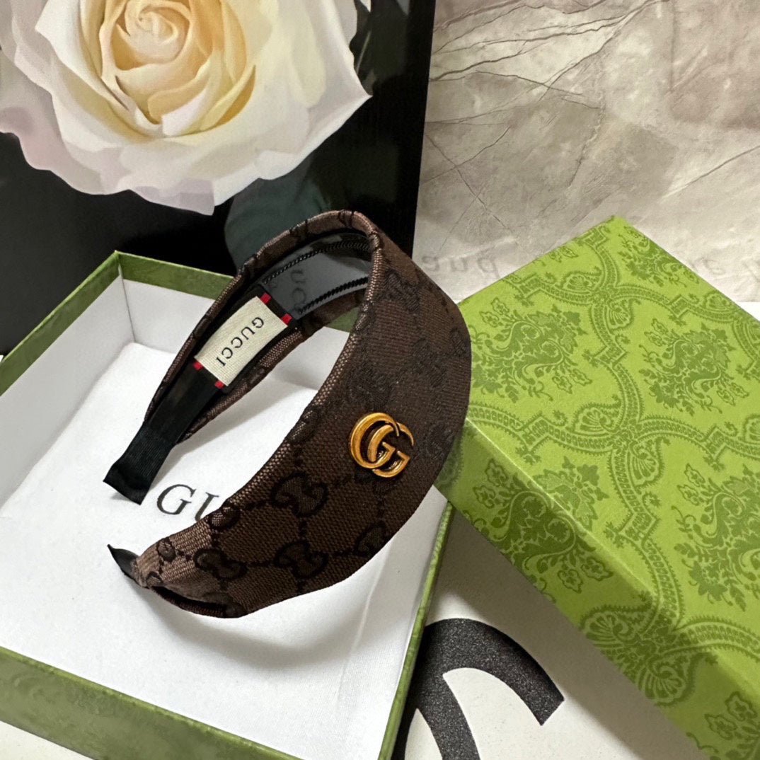CHOCOLATE MONOGRAM CANVAS HAIRBAND 369308