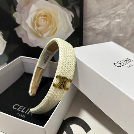 WHITE RAFFIA WOVEN HAIRBAND 369330