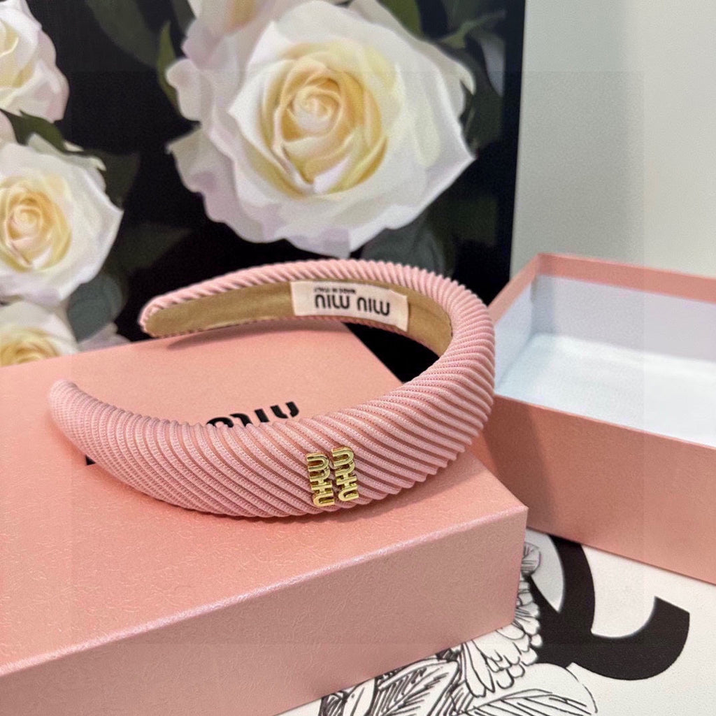 THICK HEADBAND IN PINK CORDUROY 412478