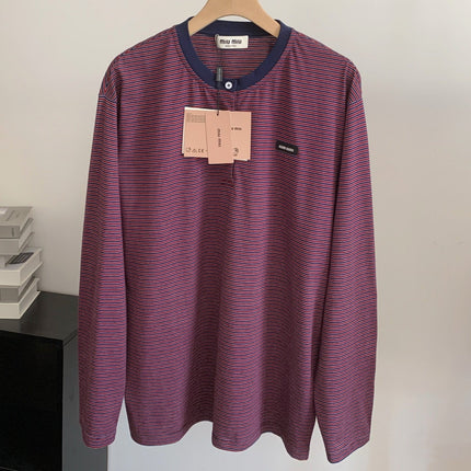 MIUMIU 26S LONG-SLEEVE STRIPED T-SHIRT 1377