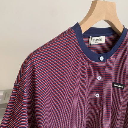 MIUMIU 26S LONG-SLEEVE STRIPED T-SHIRT 1377