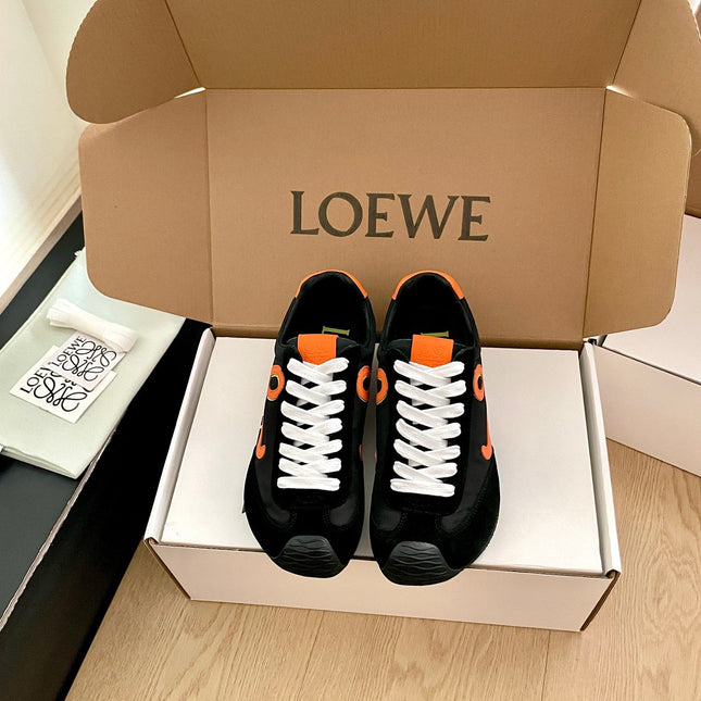 LOEWE 26S BALLET RUNNER 2.0 IN BLACK SUEDE AND NYLON