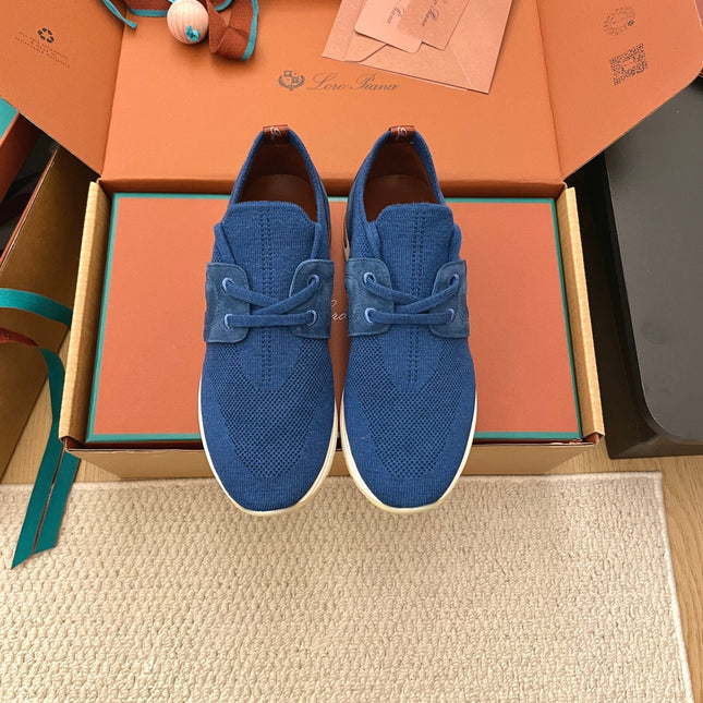 LP 26S BASIC 360 FLEXY WALK SNEAKER IN DARK BLUE FABRICS AND CALFSKIN