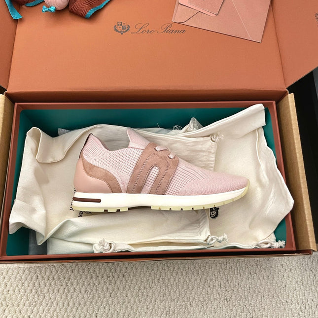 LP 26S BASIC 360 FLEXY WALK SNEAKER IN PINK FABRICS AND CALFSKIN