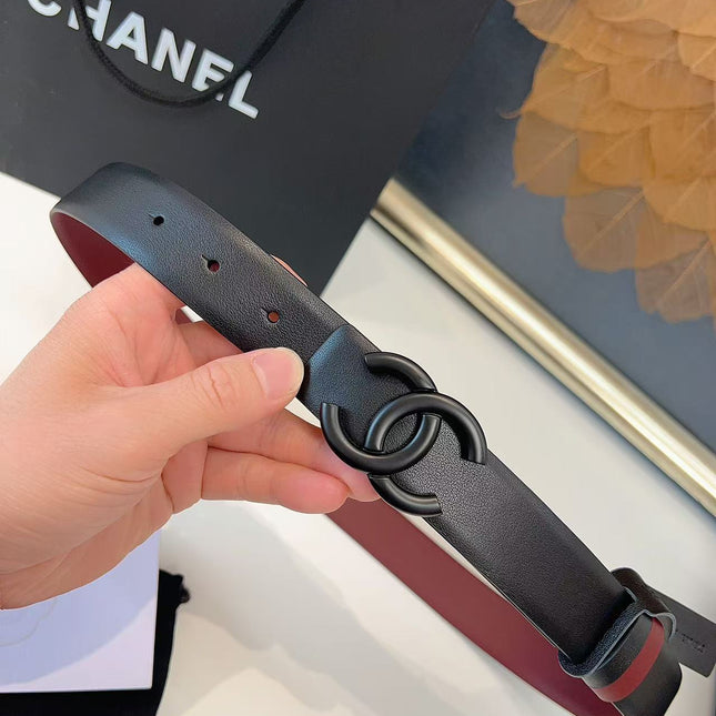 CHANEL 26S BELT 30 MM IN BLACK CALFSKIN 658694