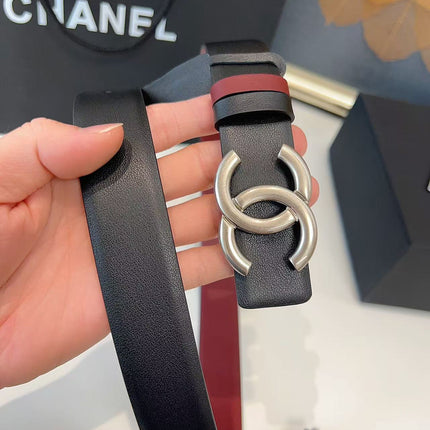 CHANEL 26S BELT 30 MM IN BLACK CALFSKIN 658696