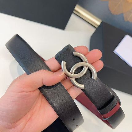 CHANEL 26S BELT 30 MM IN BLACK CALFSKIN 658696
