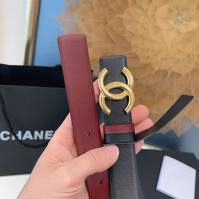 CHANEL 26S BELT 30 MM IN BLACK CALFSKIN 658697
