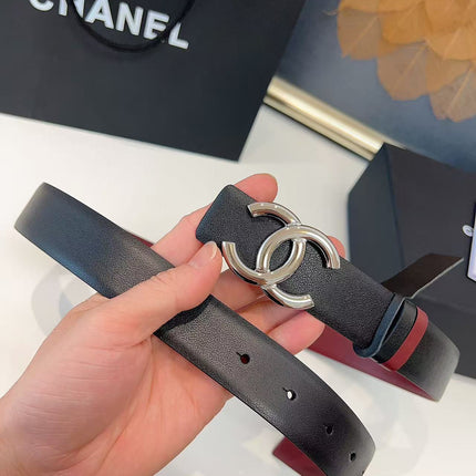 CHANEL 26S BELT 30 MM IN BLACK CALFSKIN 658698