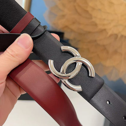 CHANEL 26S BELT 30 MM IN BLACK CALFSKIN 658698