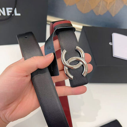 CHANEL 26S BELT 30 MM IN BLACK CALFSKIN 658698