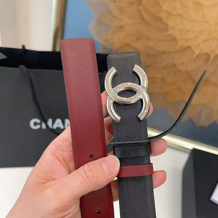 CHANEL 26S BELT 30 MM IN BLACK CALFSKIN 658698