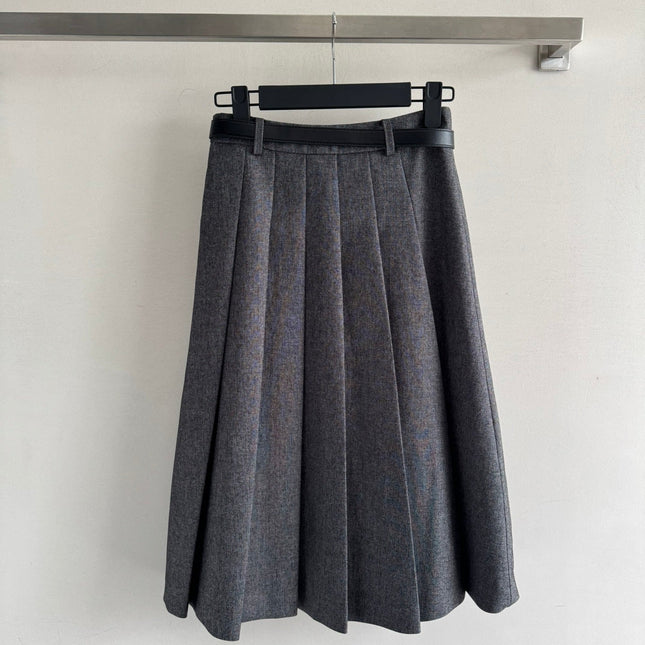 PRADA 26S PLEATED MIDI SKIRT 648