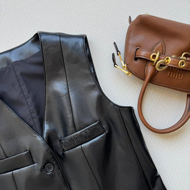 MIUMIU LEATHER VEST STYLE 728