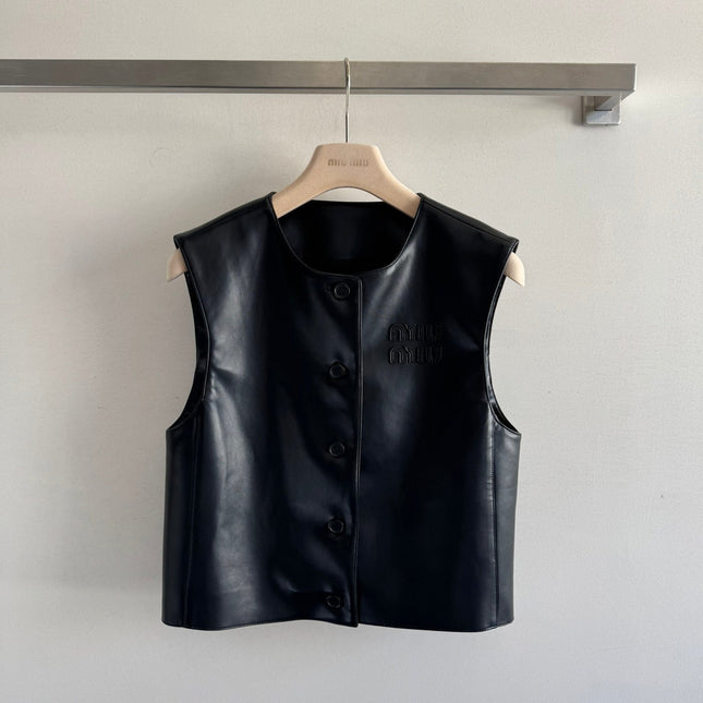 MIUMIU LEATHER VEST STYLE 726