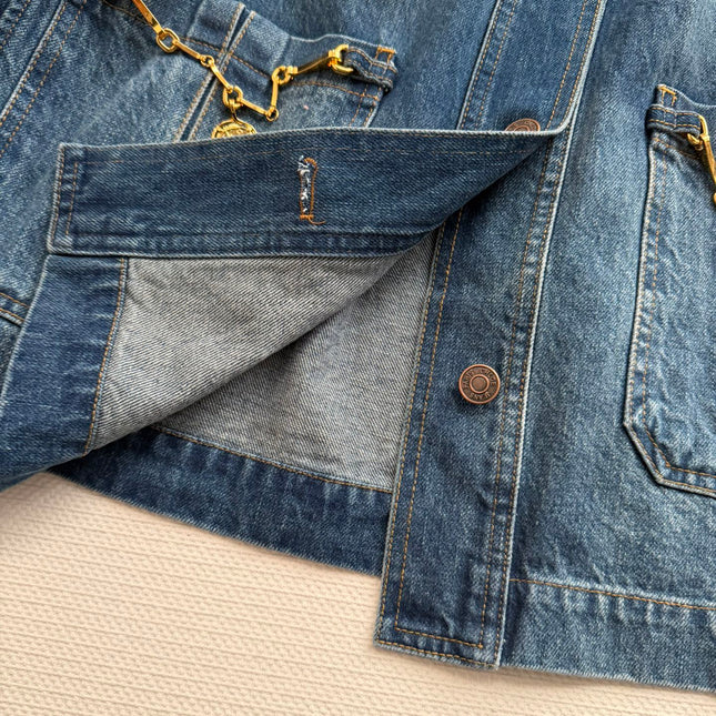 CHLOE JACKET PUFFED SLEEVES IN DENIM