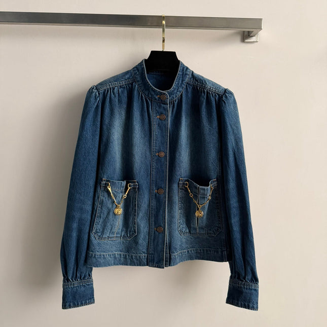 CHLOE JACKET PUFFED SLEEVES IN DENIM