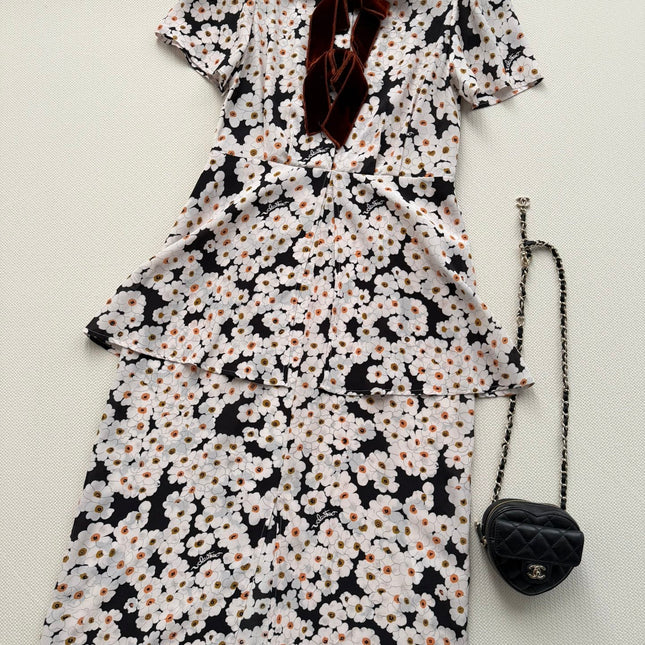 VALENTINO 26S PRINTED SILK DRESS 214