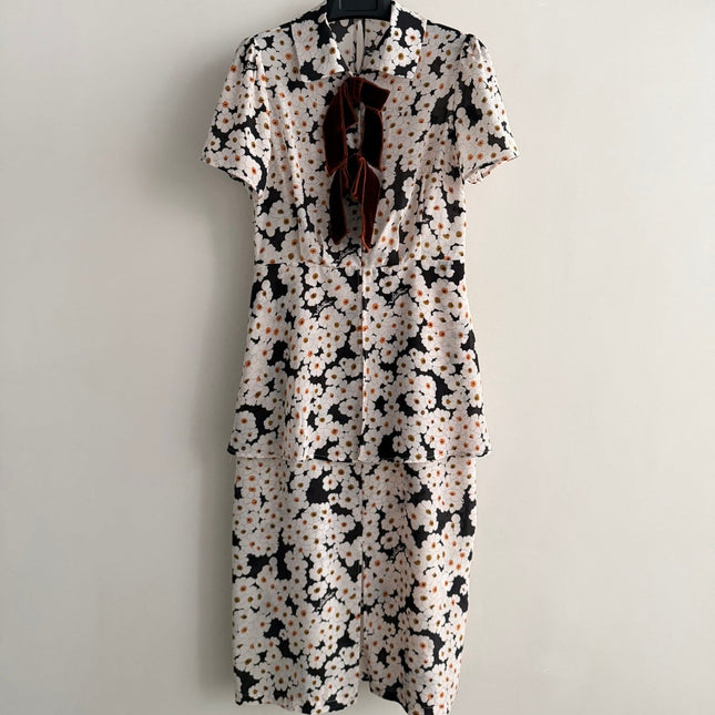VALENTINO 26S PRINTED SILK DRESS 214