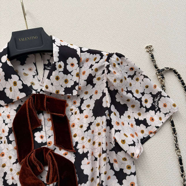 VALENTINO 26S PRINTED SILK DRESS 214