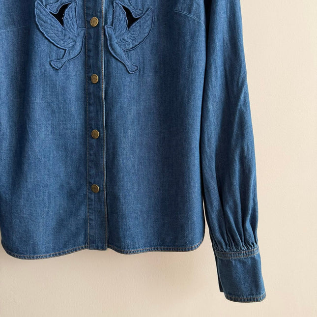ZIMMERMANN 26S EMBROIDERED DENIM SHIRT STYLE 135