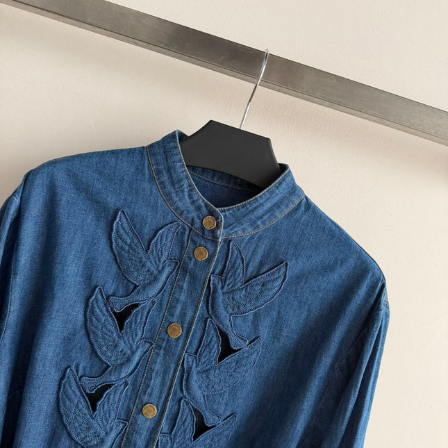 ZIMMERMANN 26S EMBROIDERED DENIM SHIRT STYLE 135