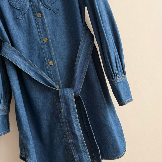 ZIMMERMANN 26S EMBROIDERED DENIM DRESS STYLE 134