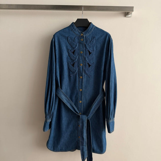 ZIMMERMANN 26S EMBROIDERED DENIM DRESS STYLE 134