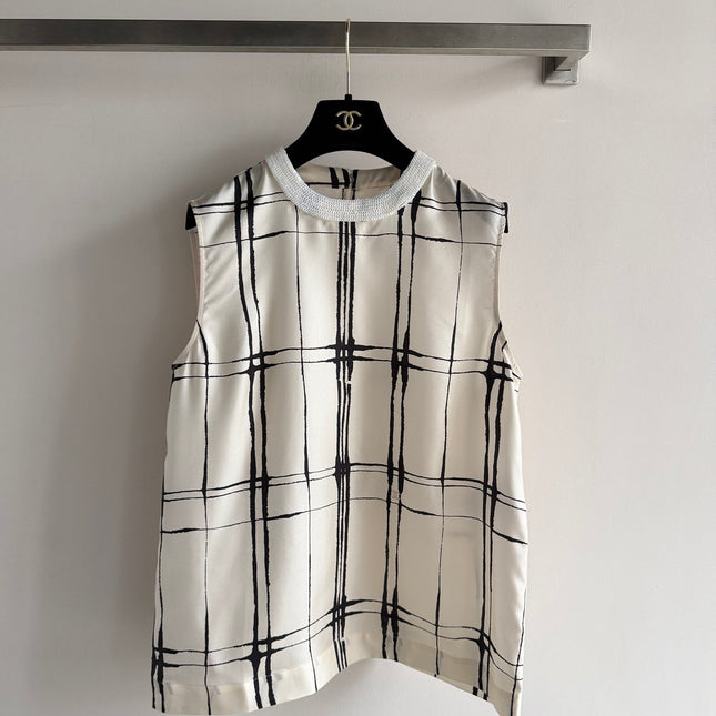CHANEL 26S SLEEVELESS SILK TOP STYLE 1210