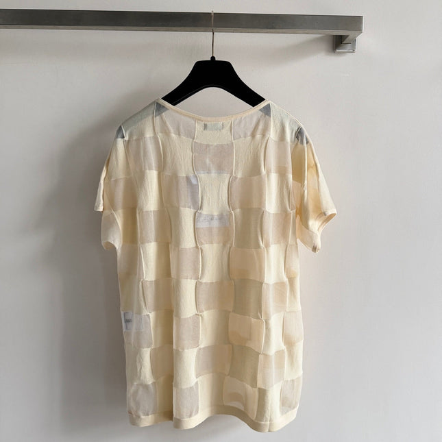 CHANEL 26S PLAID SHORT-SLEEVE SHIRT STYLE 1161