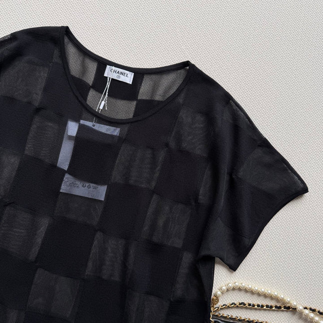 CHANEL 26S PLAID SHORT-SLEEVE SHIRT STYLE 1160