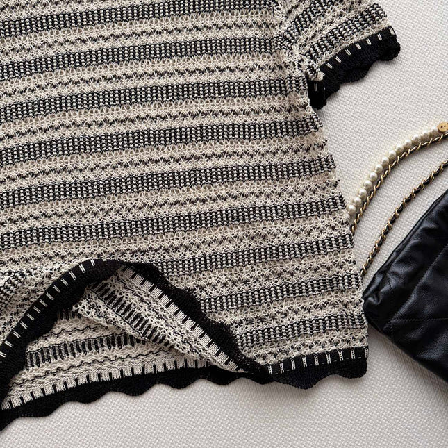 CHANEL 26S SHORT-SLEEVE KNIT TOP STYLE 1154