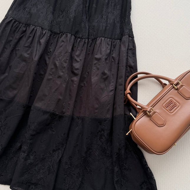 MIUMIU 26S LACE TRIM MIDI SKIRT 1226