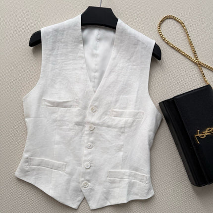 RALPH LAUREN 26S LINEN VEST 477