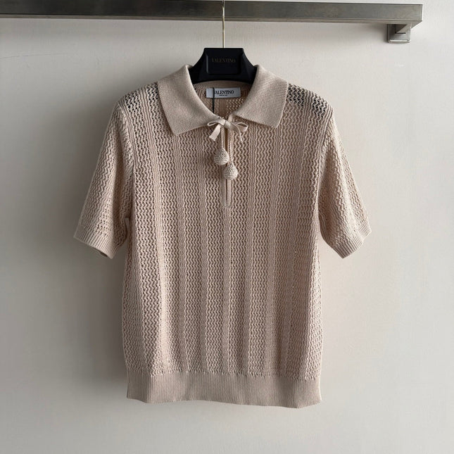 VALENTINO 26S SHORT-SLEEVE KNIT POLO SHIRT 468
