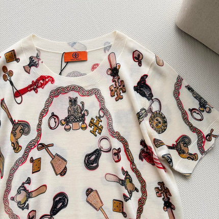 HERMES 26S SHORT-SLEEVE KNIT TOP 680