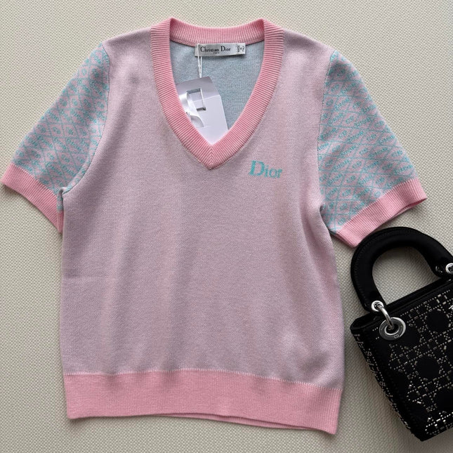 DIOR 26S SHORT-SLEEVE KNIT TOP 1307
