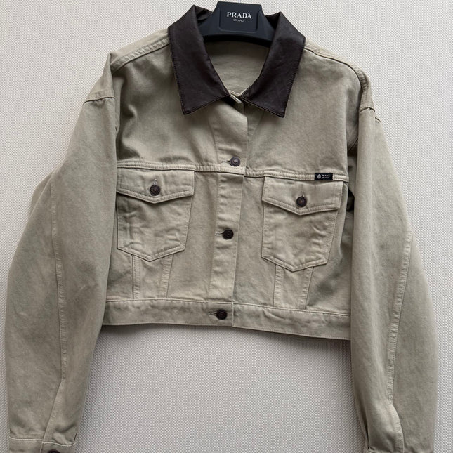PRADA 26S LEATHER COLLAR JACKET STYLE 938