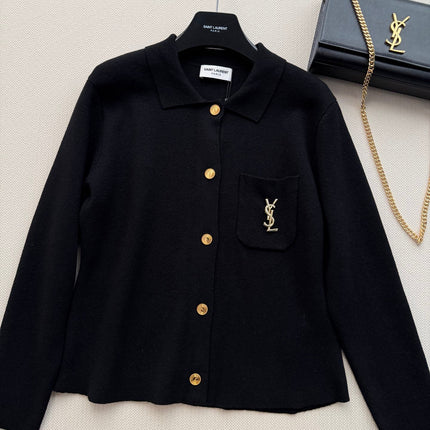 YSL 26S BUTTON-UP KNIT JACKET 427