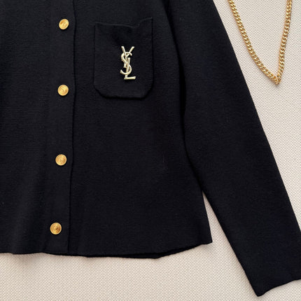 YSL 26S BUTTON-UP KNIT JACKET 427