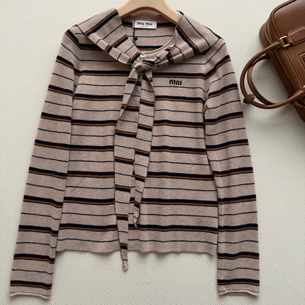 MIUMIU 26S SHAWL-COLLAR KNIT SWEATER 1504