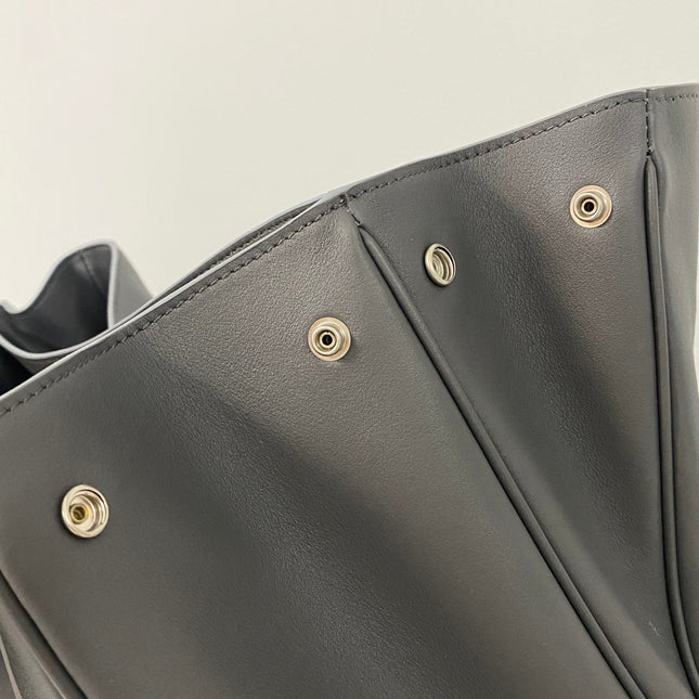 RODEO LARGE BAG 40 IN GREY SMOOTH CALFSKIN SILVER HARDWARE