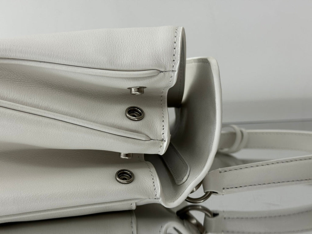 RODEO SMALL BAG 29 IN WHITE SMOOTH CALFSKIN SILVER HARDWARE