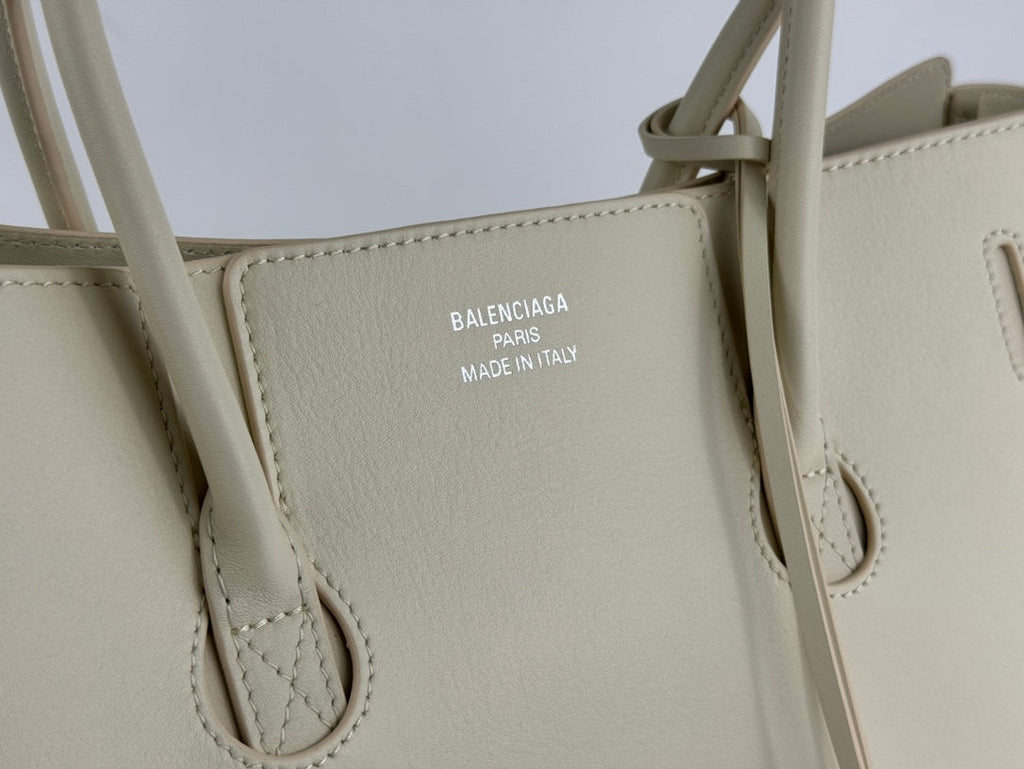 BEL AIR CARRY ALL BAG 29 IN WHITE NAPPA LAMBSKIN SILVER HARDWARE