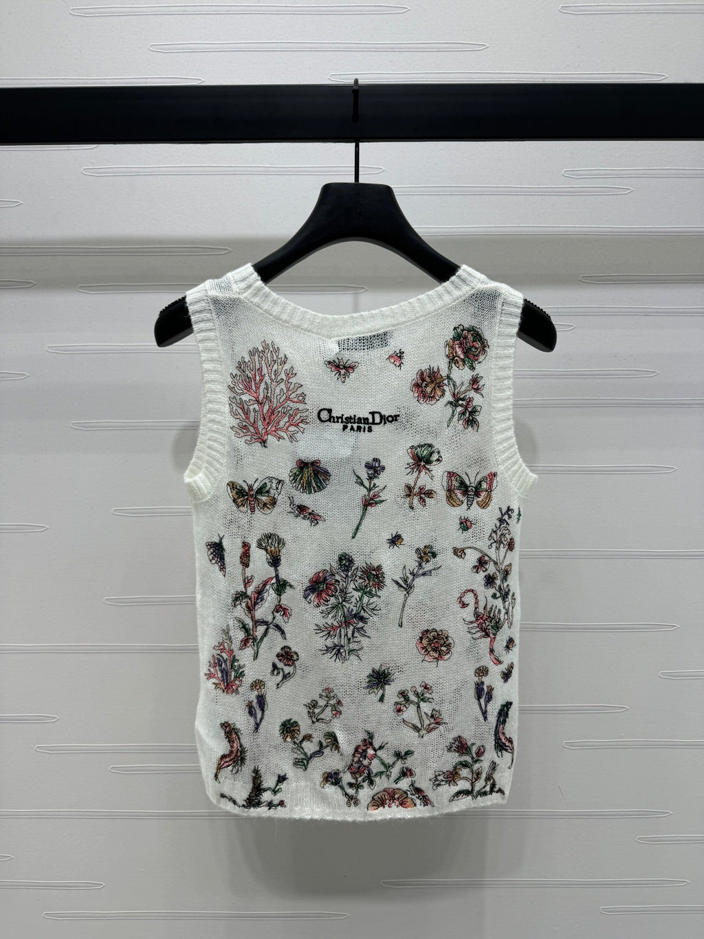 DIOR FLORAL EMBROIDERED KNITTED TANK TOP 276693