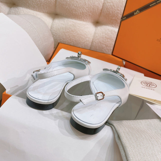 HM 26S INNOCENTE SLINGBACK IN WHITE CALFSKIN SILVER HARDWARE