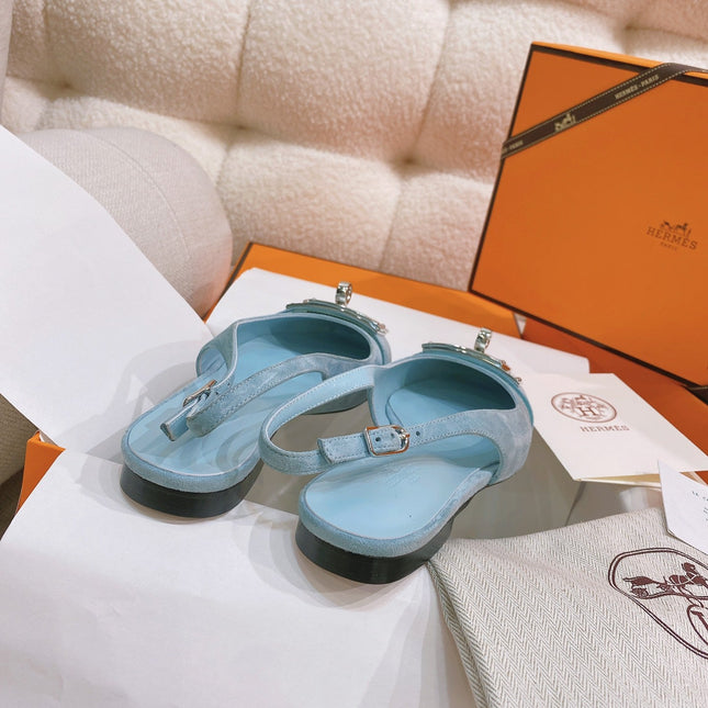 HM 26S INNOCENTE SLINGBACK IN LIGHT BLUE SUEDE SILVER HARDWARE