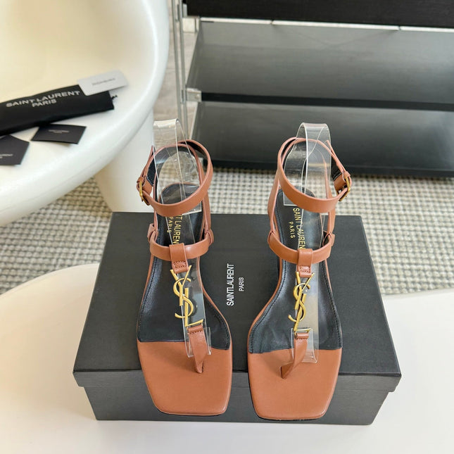SL CASSANDRA MID-HEEL SANDAL CIDER CALFSKIN