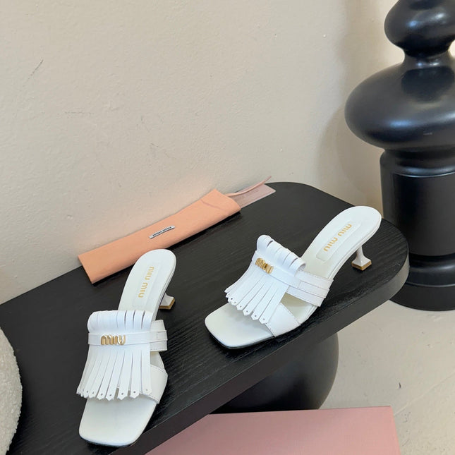MIUMIU 26S HIGH-HEEL SANDALS 40MM IN WHITE CALFSKIN