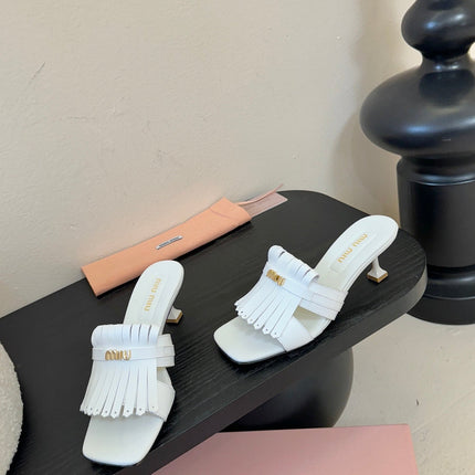 MIUMIU 26S HIGH-HEEL SANDALS 40MM IN WHITE CALFSKIN